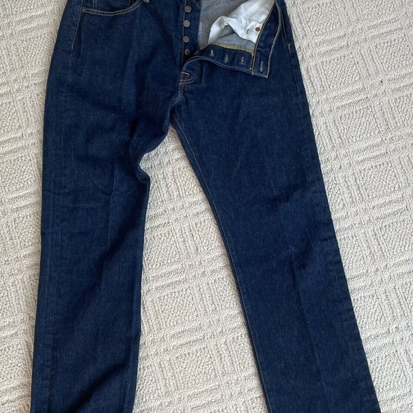 Levis 501 Men's Blue Jeans - Button Fly Straight Leg Denim - 34 X 36 Dark Wash - Picture 4 of 16